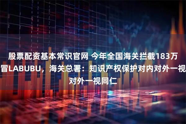 股票配资基本常识官网 今年全国海关拦截183万件假冒LABUBU，海关总署：知识产权保护对内对外一视同仁